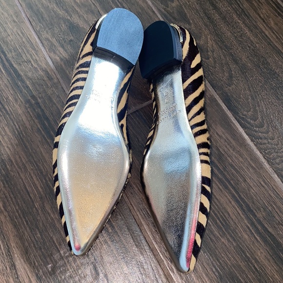 COPY - Emy Mack Megan zebra print pointy flats - Picture 2 of 9